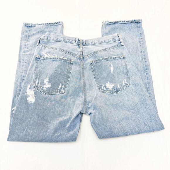 AGOLDE 90's Jean Style A069C-811 Light Wash Ripped Straight Leg Denim Size 28 - Picture 5 of 9